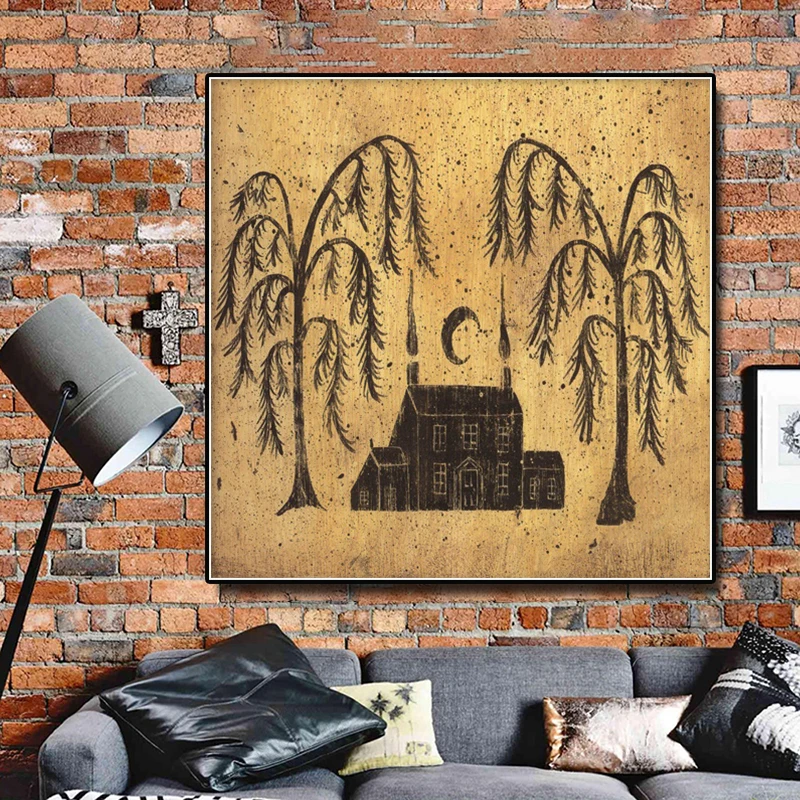 Laeacco холст картины каллиграфия современная абстрактная буква Стиль Ретро аниме