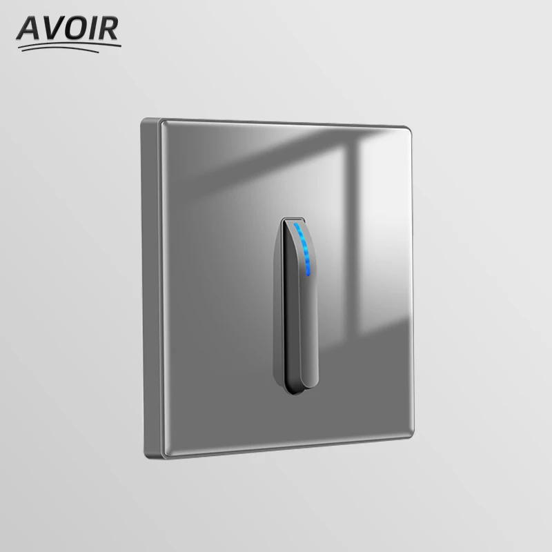 

Avoir USB Wall Sockets And Switches Push Button Light Switch Gray Glass Panel General Standard EU FR UK Electrical Plugs 220V