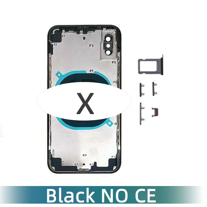 Garant&iacute;a de reemplazo de la cubierta trasera para iphone 8, 8 Plus, X, Marco medio, 8 P, X, chasis de puerta trasera con bandeja de tarjeta y botones-3