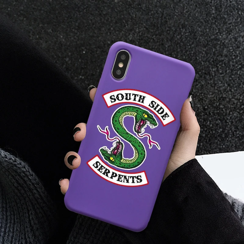 Style 7 GYKZ Американский ТВ ривердейл Southside Serpents чехол для телефона iPhone X 11 Pro XS MAX XR X 7 8 6 6s Plus Мягкая силиконовая задняя крышка - Цвет: Style 7