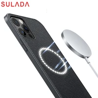 original sulada cross leather magnetic wireless charger case for apple iphone 13 pro max 12 mini shockproof magsaf back cover