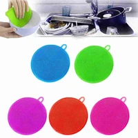 creative silicone dishwashing brush multifunctional kitchen cleaning silica gel cloth dish scrubber sponge brush