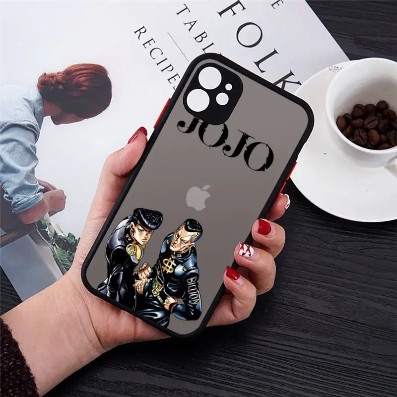 

JoJo Bizarre Adventure Phone Case black matte transparent For iPhone 7 8 x xs xr 11 12 pro plus mini max Clear Funda