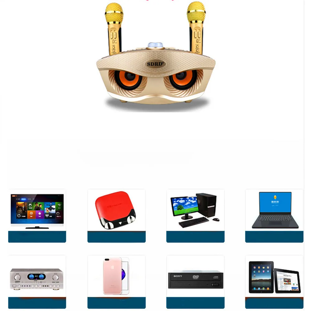 Bluetooth Колонка для караоке Eagle Eye Design SD 306 с двумя беспроводными микрофонами и