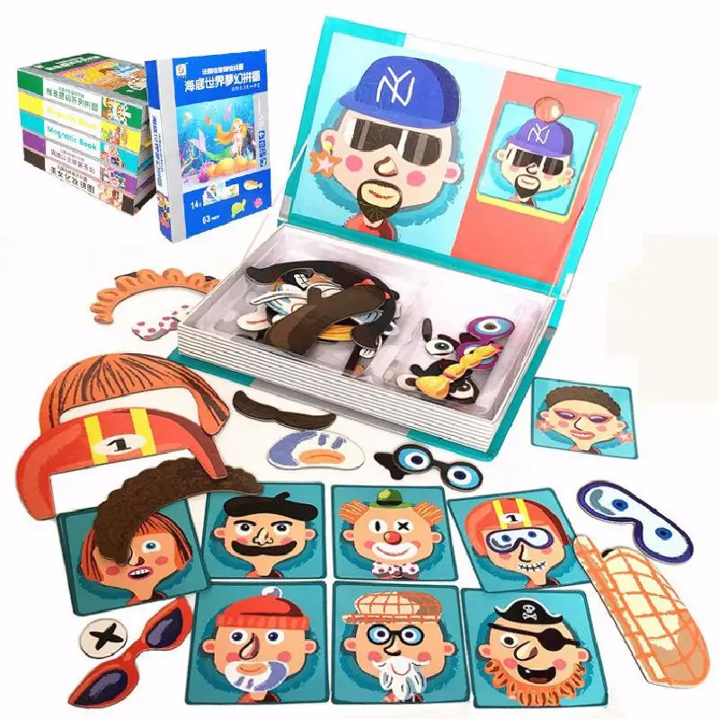 Diy креативный мультяшный 3d Магнитный пазл детское платье раннее образование