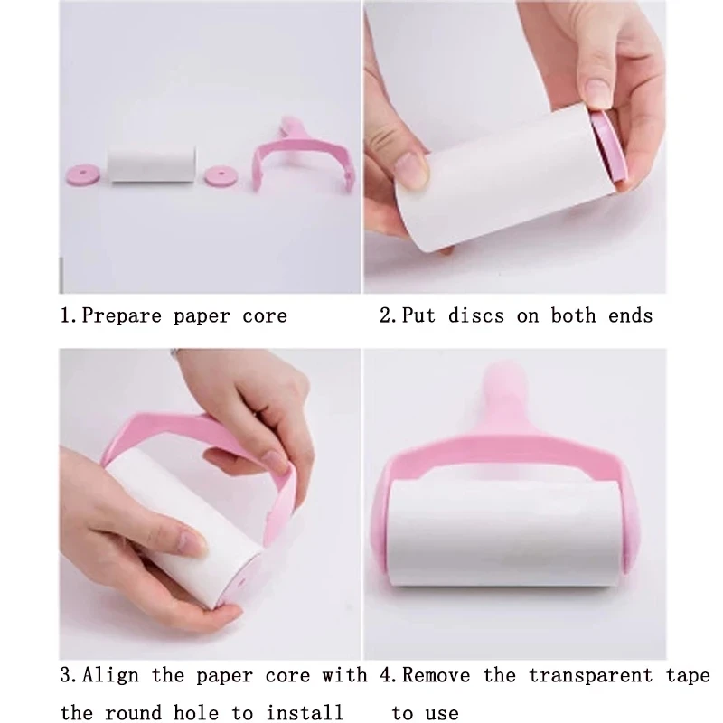 

New 10 Rolls + 2 Handle Sticky Roller Sticky Dust Paper Tearable Adhesive Brush Clothes Lint Brush Hair Remover Kit with Handle