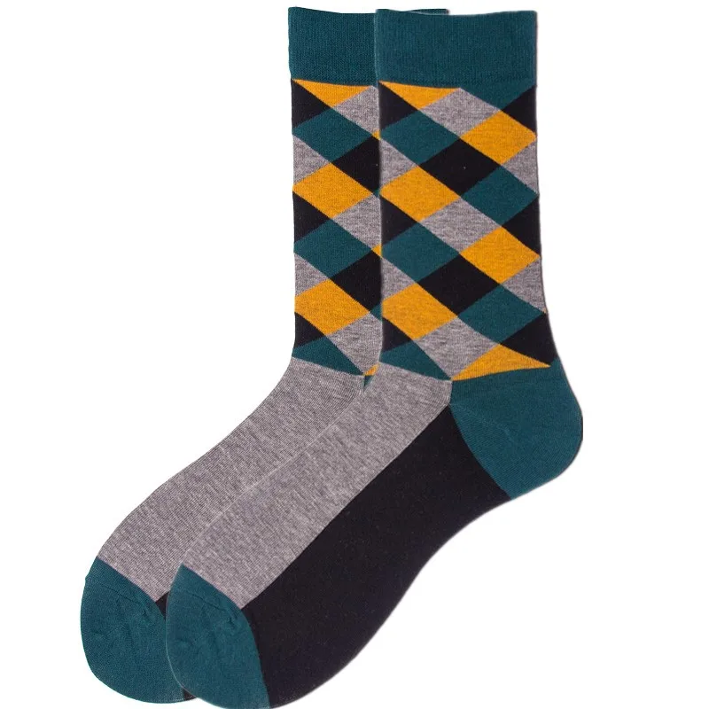 DOIAESKV мужские хлопковые счастливые носки модные красочные многоцветные