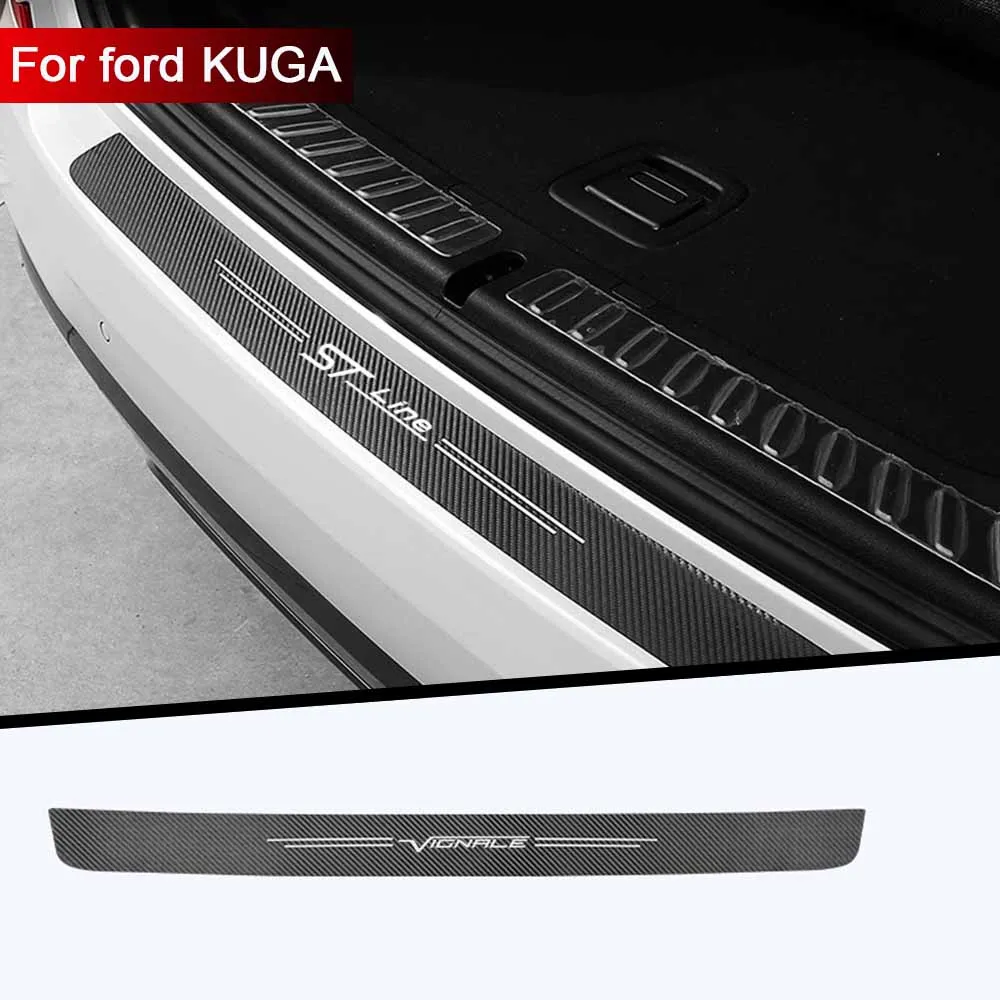 

1pc car sticker carbon fiber car trunk bumper decoration modified decoration For Ford VIGNALE KUGA ST-Line accessories styling