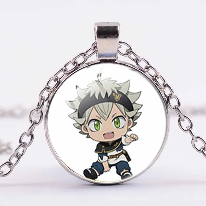 Аниме кулон с черным клевером ювелирные изделия модное женское и мужское круглое
