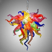 hand blown glass crystal chandelier multi diameter40cm led art pendant light indoor lustre hotel hallparlor decoration