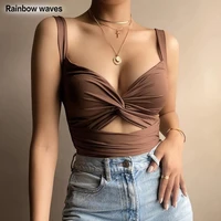 rainbowwaves women sleeveless short solid sexy ladies vest tops fashion streetwear tank top tube female black white party club