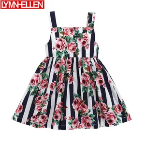 Красивые летние платья без рукавов с цветочным принтом для маленьких девочек, Вечерние Платья с цветочным принтом, Повседневные Вечерние платья, одежда для детей ясельного возраста, вечерние платья