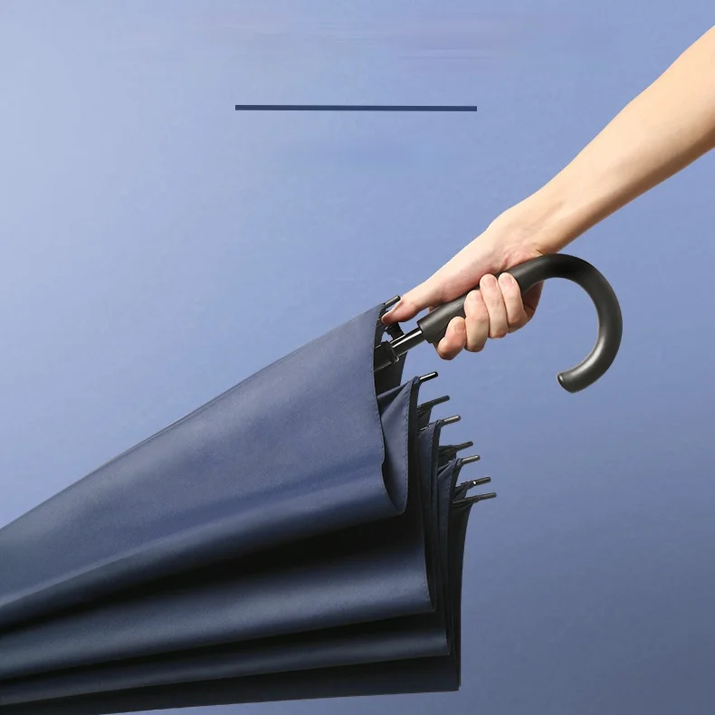 

Automatic Rain Umbrella Waterproof Solid Color Long Handle Straight Umbrellas Men Outdoor Parasolka Household Products DF50YS