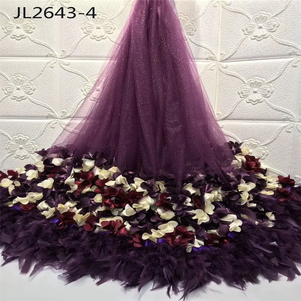 Новейший модный стиль серый цвет блестящая Вышивка перо Сетка кружево Вечерние