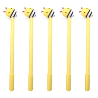 12pcsbulk novelty elegant kawaii pens bee funny girl stationery gel pen cute honeybee rollerball back to school black blue ink
