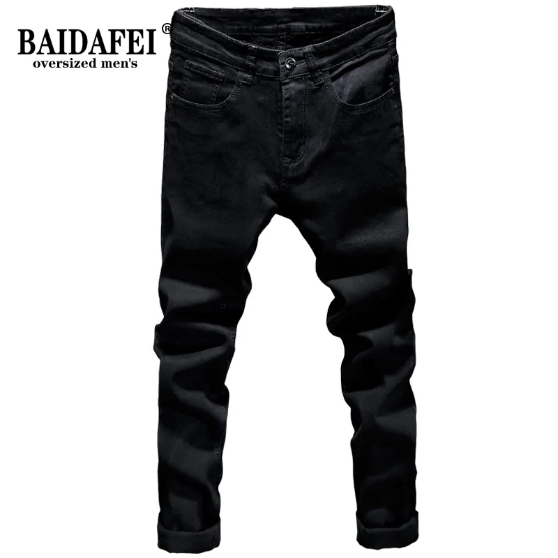 

BAIDAFEI Men's Black Classic Jeans 2021 New Arrivals Fashion Retro Slim Small Straight Jeans for Men Casual Men Trousers