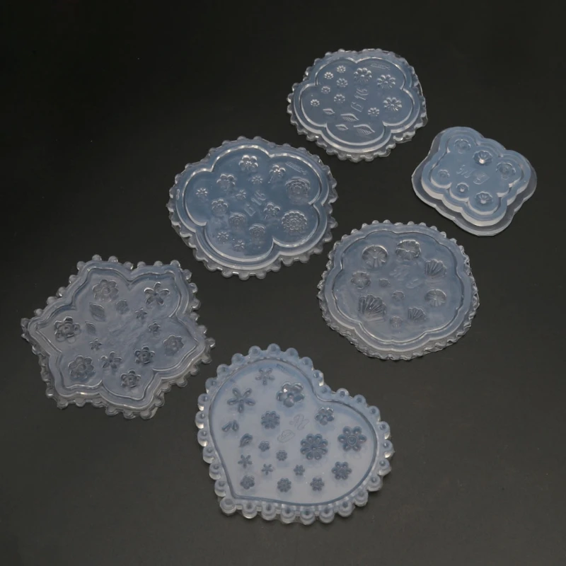 

6Pcs Mini Nail Art Silicone Mold Leaf Flower Animals Template Acrylic Gel Tools