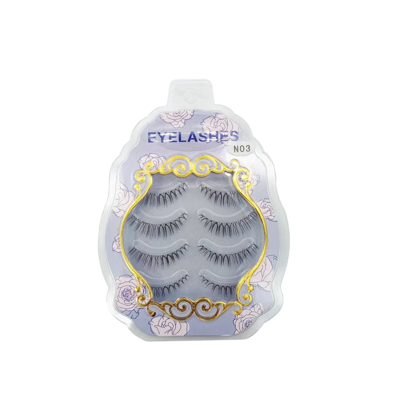 

BOBILASH 4Pairs False Eyelashes Faux Mink Lashes Long Natural Makeup Tool 100% Cruelty Free Eyelash Extension Reusable