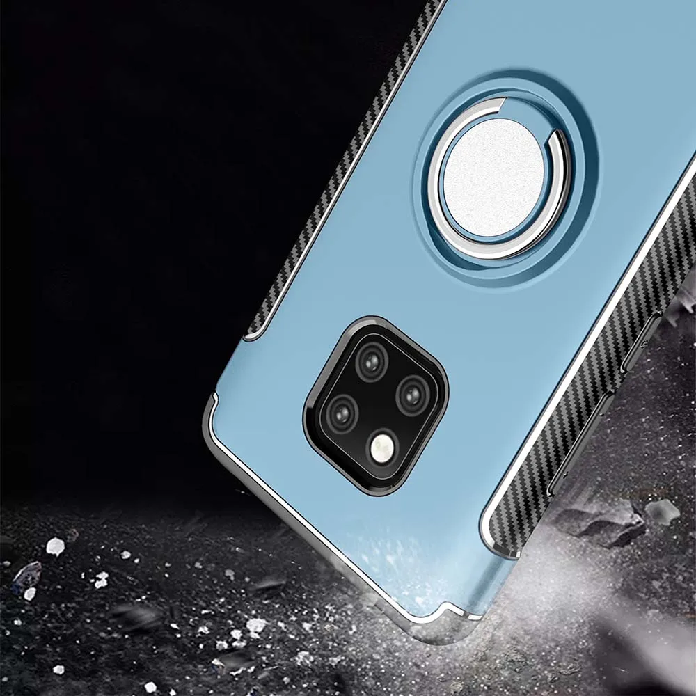 

LEEWINDA For Huawei Mate 20 Phone Cases,Luxury Magnetic Armor Silicone Cover Metal Ring Hard Casing Shell