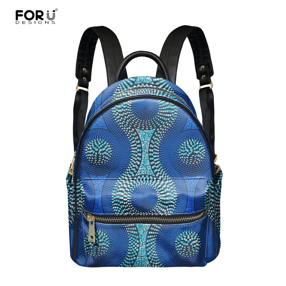 

FORUDESIGNS Teenagers Fashion Leather Backpack Australia Boriginal Culture Painting Double Shoulder Bags Ladies Travel Backpacks