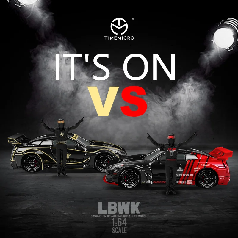 

Time Micro 1:64 LBWK GTR R35 Black Gold прикуриватель с покрытием JDM, Коллекционная модель автомобиля, миниатюрные игрушки для машинок