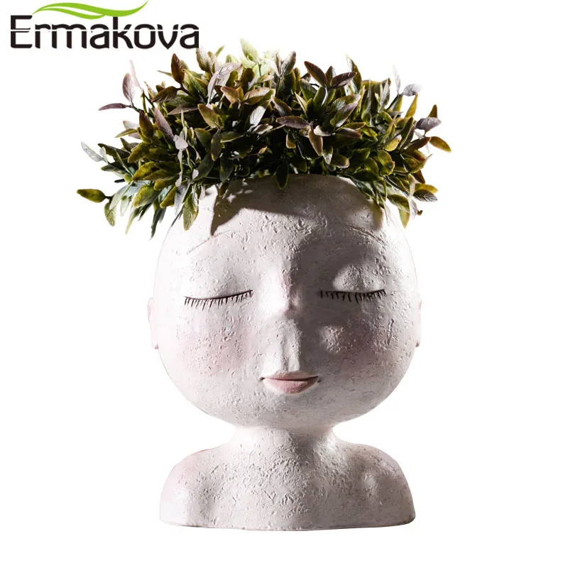 ERMAKOVA Скандинавская Смола ваза для головы человека художественная Цветочная