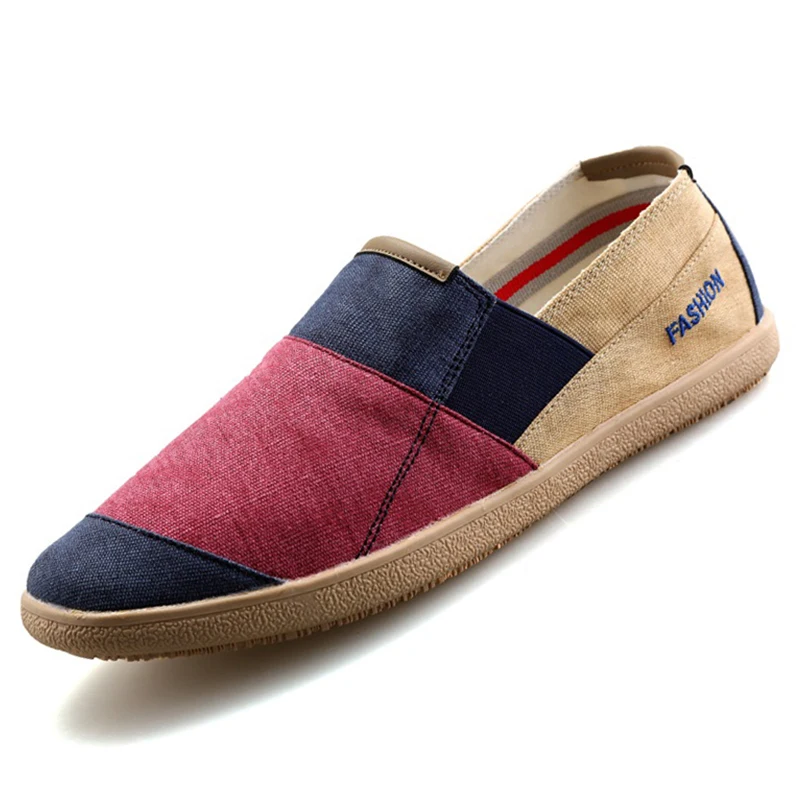 Мужская повседневная обувь Дышащие парусиновые кроссовки без застежки Летние