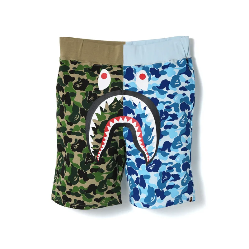 

Chao brand men's and women's bape shark ABC Co branded camouflage splicing shorts