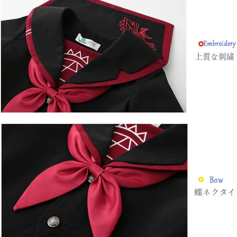 Черная Униформа jk костюм моряка женская школьная форма мягкая в стиле панк