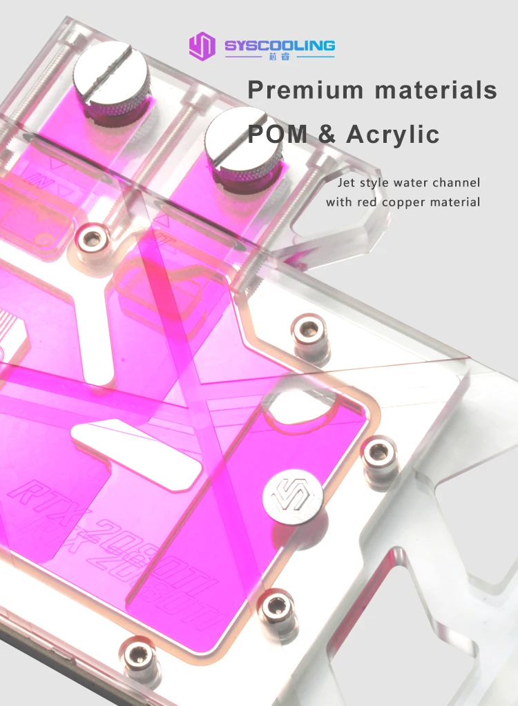 Syscooling water cooling GPU block full cover RTX 2080/2080Ti GPU water block