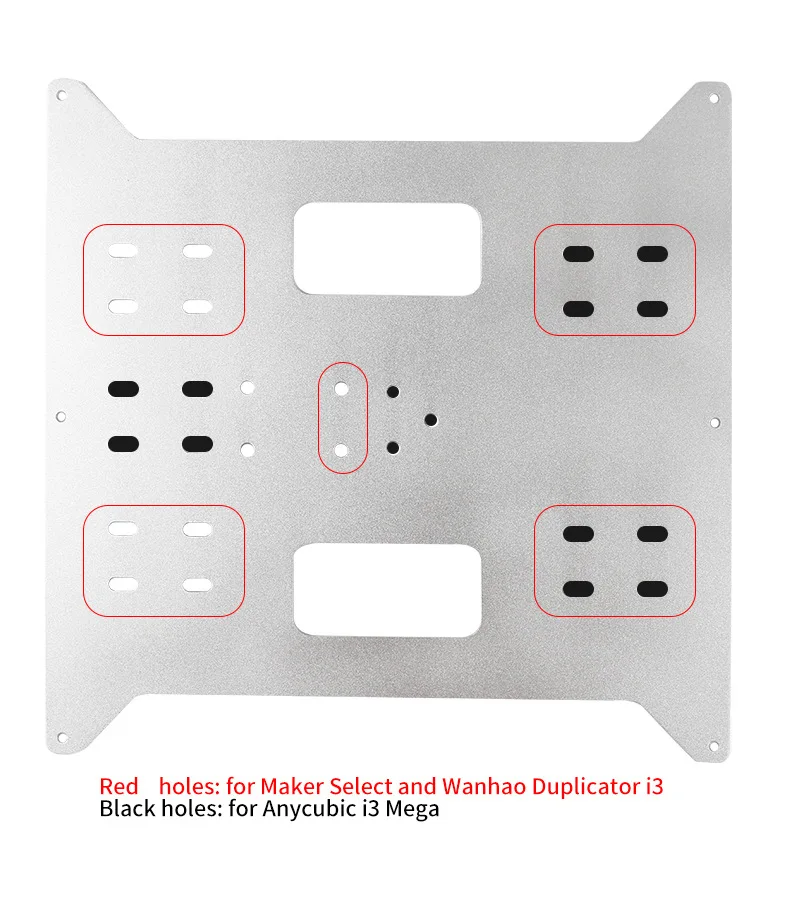 Обновленная осевая Y алюминиевая пластина для дубликатора Wanhao i3/Anycubic i3 Mega |
