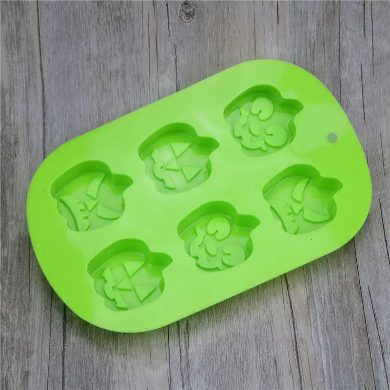Halloween Festival Six Holes Pumpkin Cake Baking Mold Handmade Soap Candle Ice Tray DIY 3D Christmas Silicone mold | Дом и сад