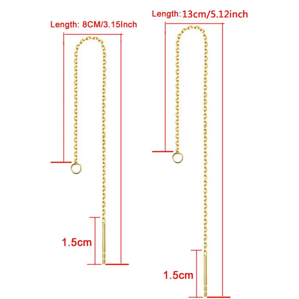 10 шт./лот длинная цепочка из нержавеющей стали с кисточками висячие серьги