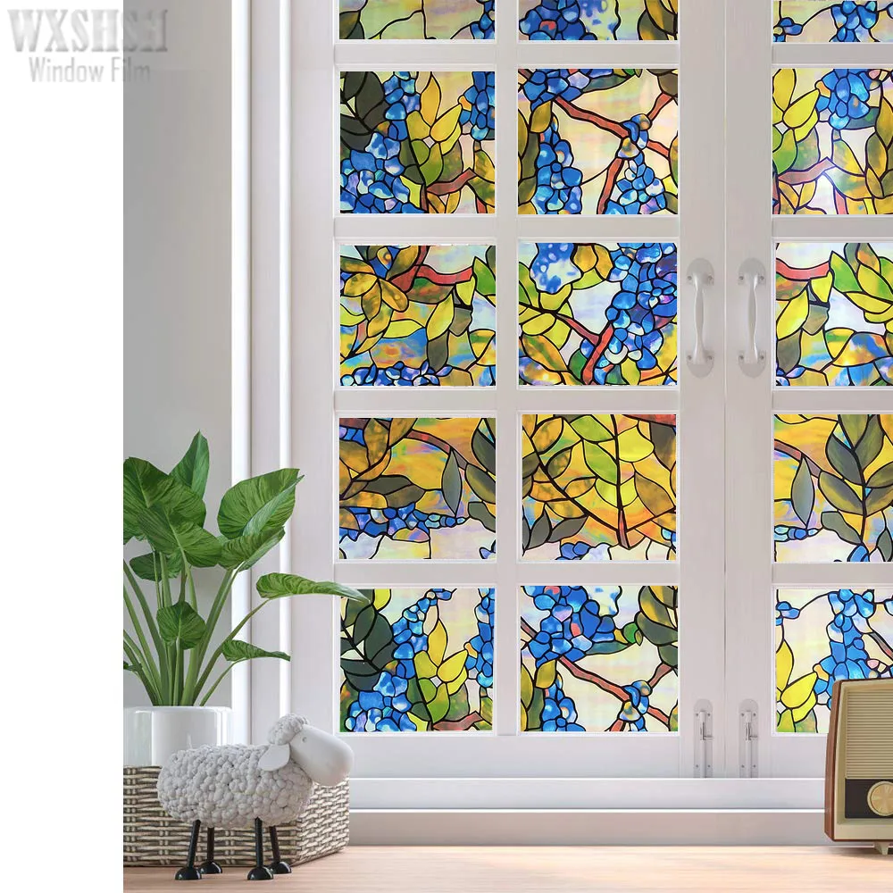Длина 1/2/3 м декоративная оконная пленка витражи статические виниловая