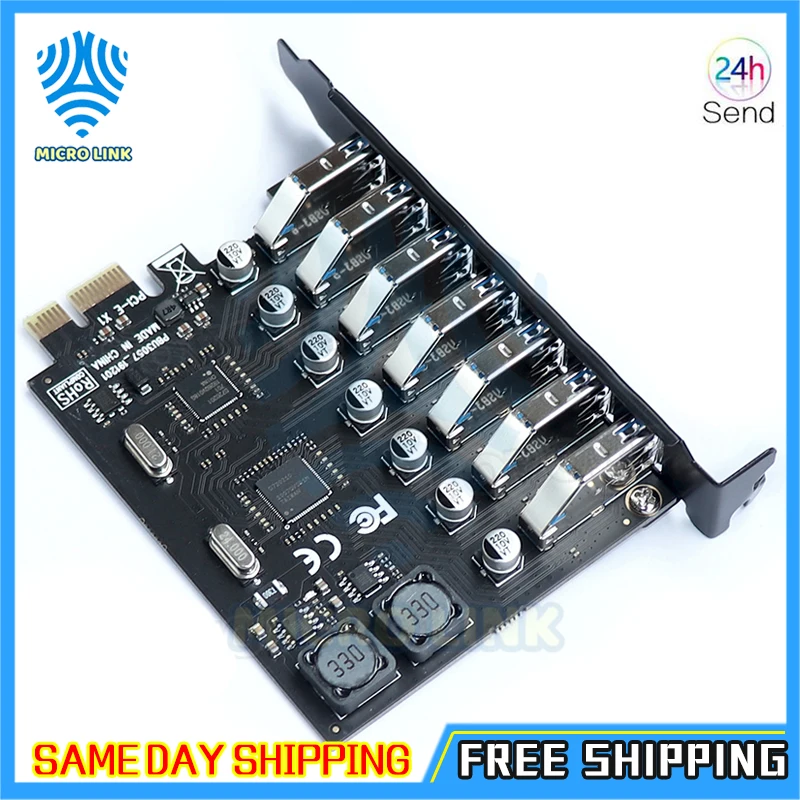 USB 3 0 PCI express адаптер e на 7 портов карта расширения USB3 PCIe PCI-e x1 контроллер