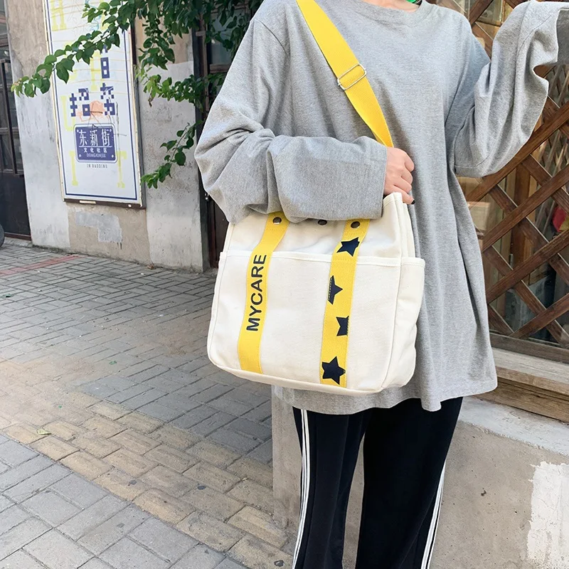 

Korean style art canvas bag women handbag simple canvas bag wild casual large-capacity shoulder messenger bag