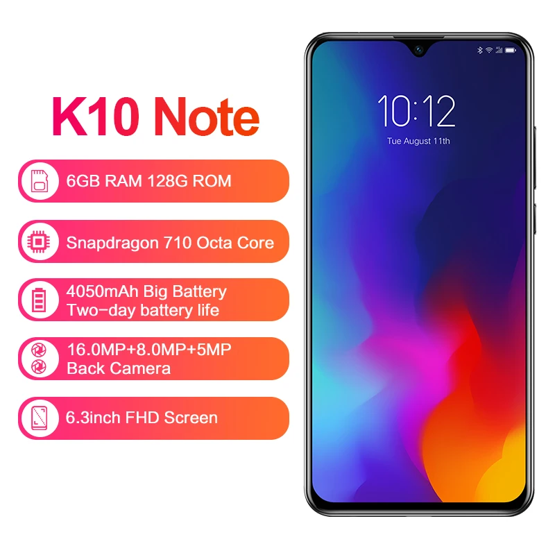 Мобильный телефон lenovo K10 Note Snapdragon 710 Android 9 0 с глобальной версией аккумулятор 6 3