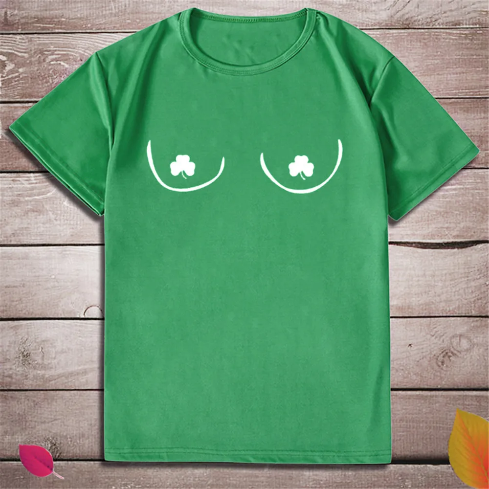 Женская футболка с принтом в стиле Харадзюку Shamrock винтажная Повседневная