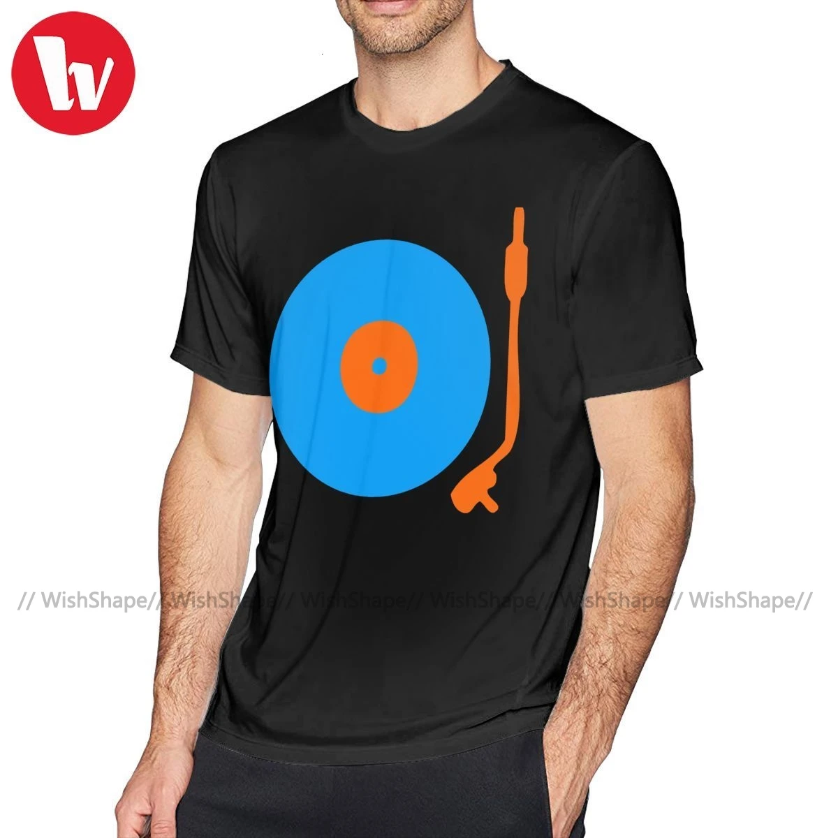 Техническая Футболка синяя оранжевая виниловая записывающая футболка