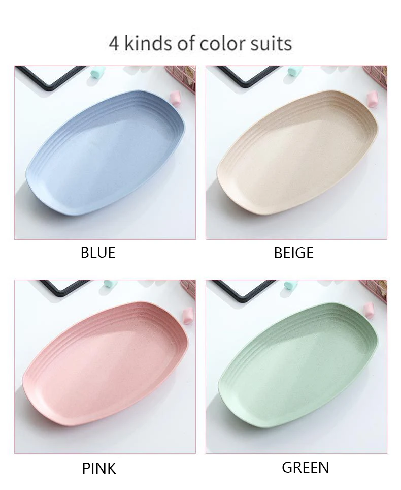 4Pcs/set 12inch Breakfast Plate Dish Coffee Tea Tray Irregular Fruit Bread Food Dessert Dinner Plate Tableware Set