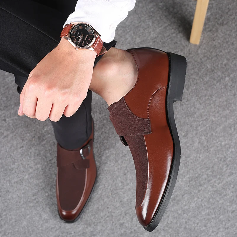 

2020 New Men's Shoes Quality Leather Large Size 38-48 Breathable Korean Version Top Selling Business Formal Men Leather Sneakers
