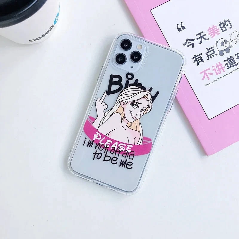 Funny Princess Pattern Corners Airbag Soft Cover for iPhone 13 12 11Pro 11Pro 11ProMax 12ProMax 13ProMax X XS XR XSmax TPU Case