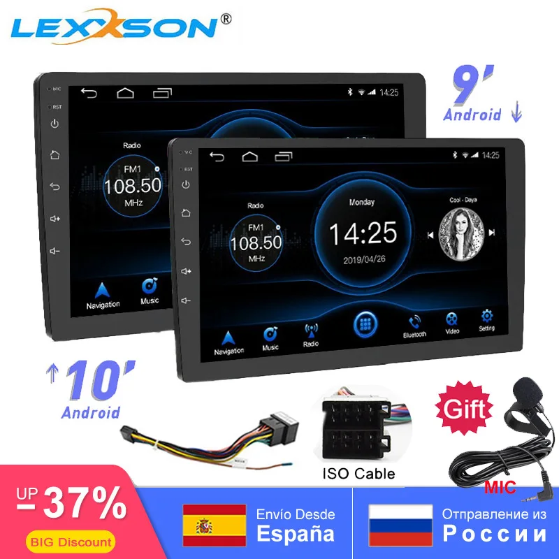 Универсальный 10 дюймов/9 дюймов 2din Android 8,1 автомобильный радиоприемник 1080P сенсорный gps навигатор Bluetooth wifi SWC RDS FM AM Mirror Link OBD 2