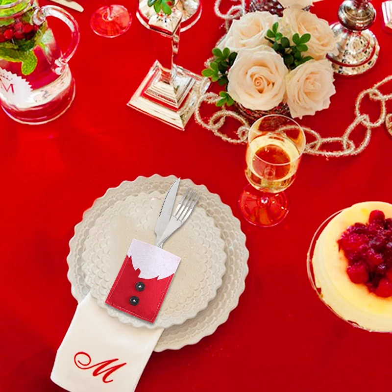 НОВАЯ РОЖДЕСТВЕНСКАЯ одежда нож чехол для вилок Рождественский набор посуды