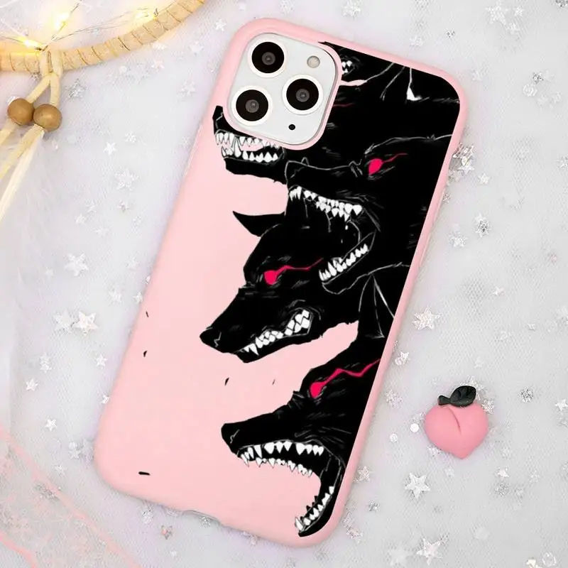 

wolf art black Phone Case Candy Color Pink for iPhone 11 pro XS MAX 8 7 6 6S Plus X 5S SE 2020 XR