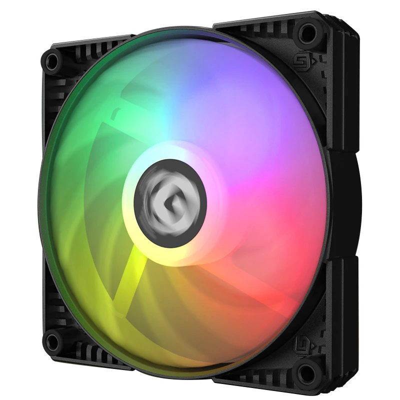 Черный RGB цветной светодиодный Радужный вентилятор 14 см для синхронизации