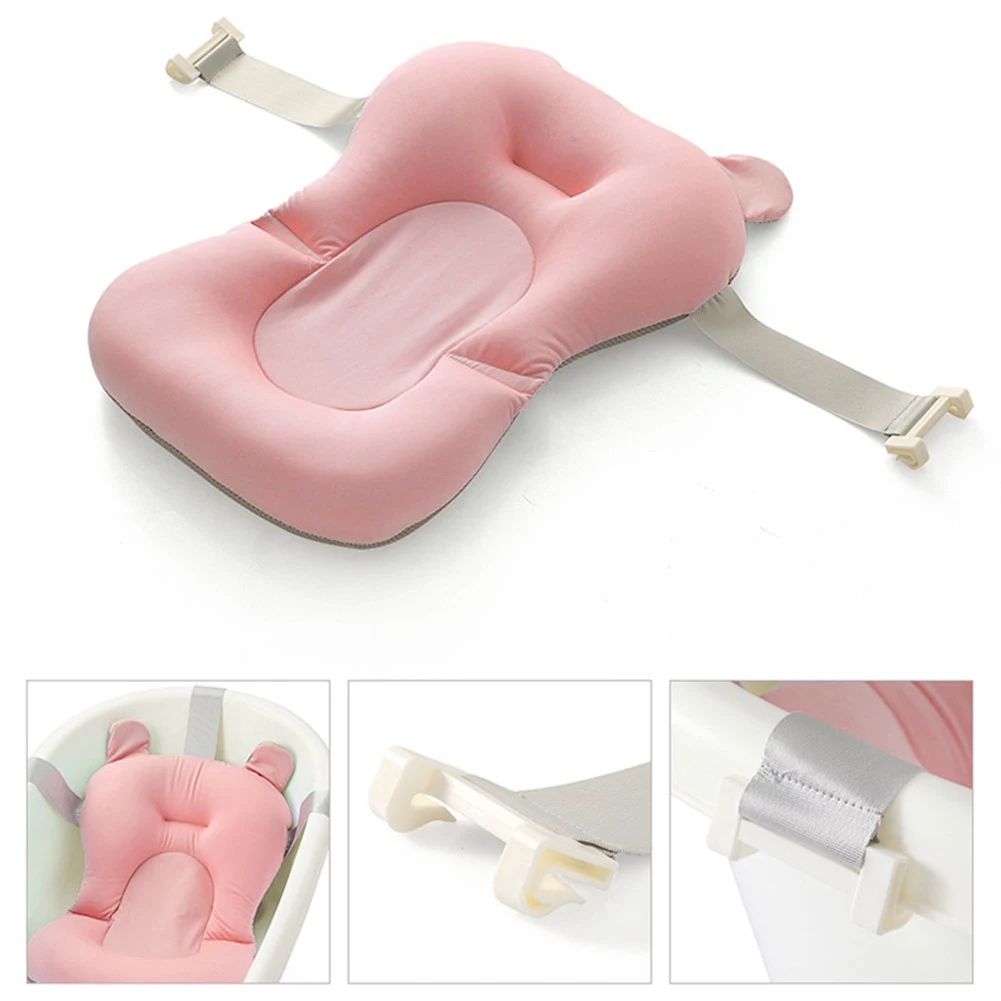 Newborn Folding Bathtub Mat Adjustable Support Bath Rack Soft Baby Shower Tub Infant Floating Bather Bathtub Pad