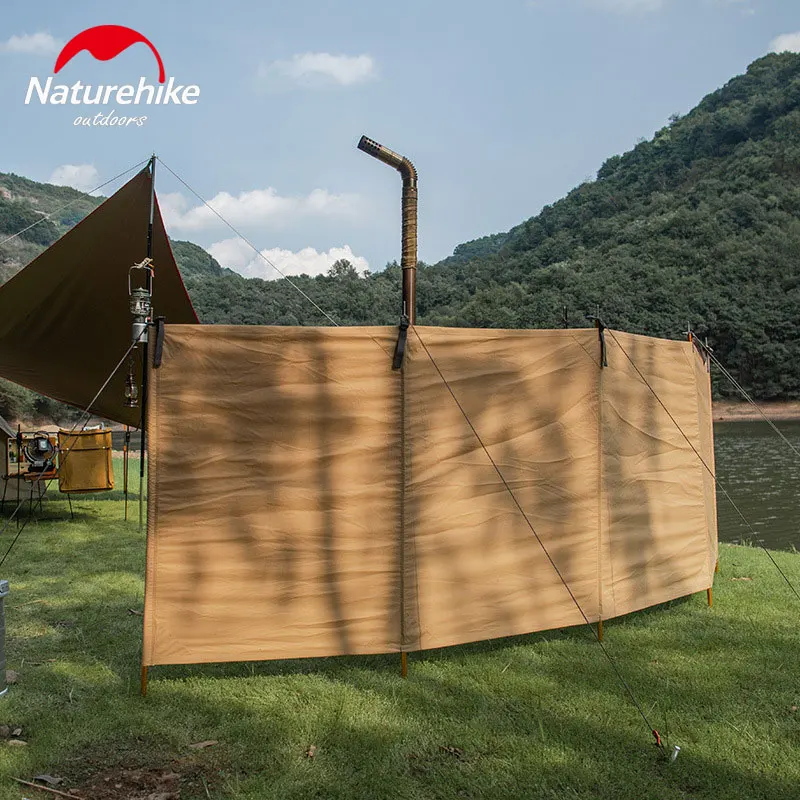 Preise Naturehike 3*1m Im Freien Baumwolle Bildschirm Windschutz Tragbare Camping Picknick BBQ Wind Windschutz Vorhang Stabile Barriere Leitplanke