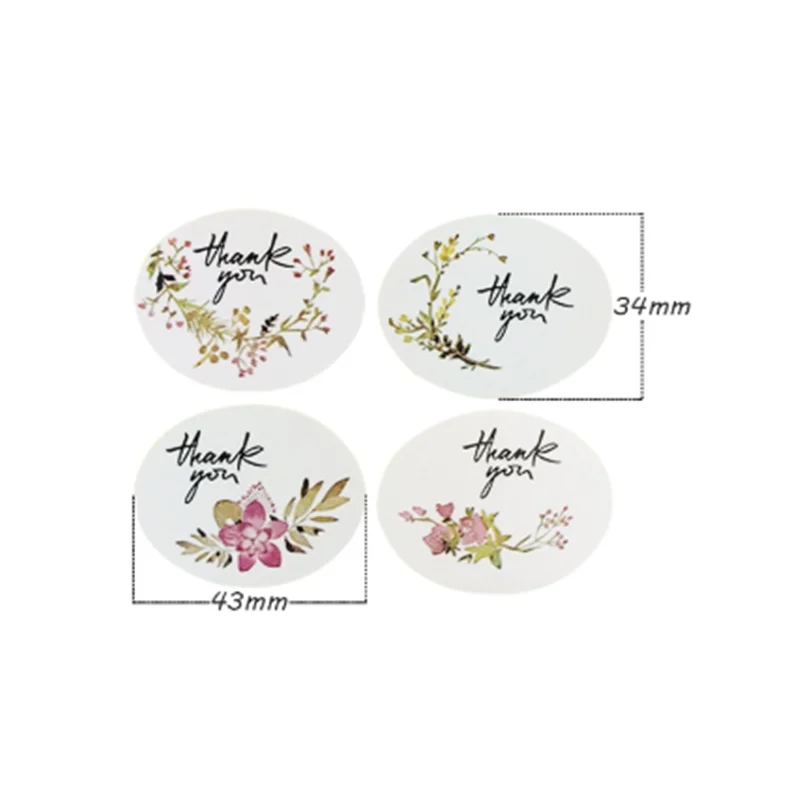 120pcs per pack 120 шт/100 шт/90 шт./лот, креативные, несколько стилей, цветочная упаковка, печать, наклейки, этикетки для конвертов, подарки на свадьбу, день рождения - Цвет: 120pcs per pack