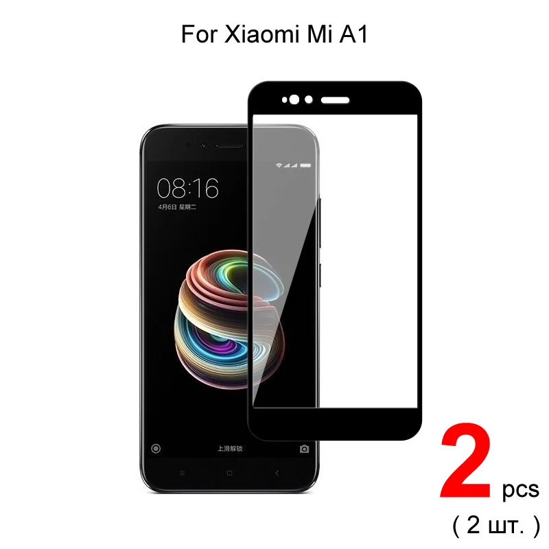 2 шт. для Xiaomi Mi A1 стекло полное покрытие закаленное Защита экрана твердость 9H